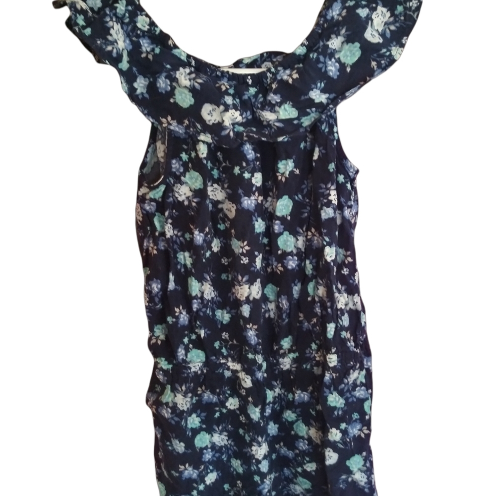 Girls blue flower romper